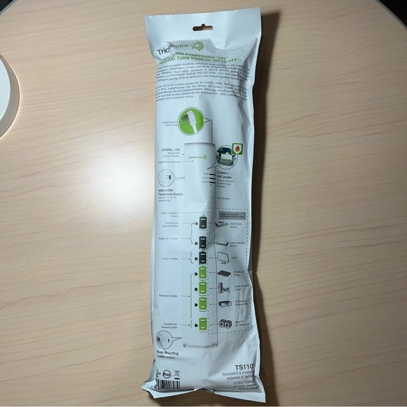 NWT TrickleStar TS1104 7 Outlet Advanced Powerstrip+, Multi-sensor, Color White - Picture 6 of 8